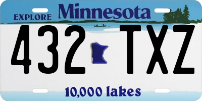 MN license plate 432TXZ