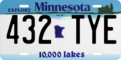 MN license plate 432TYE