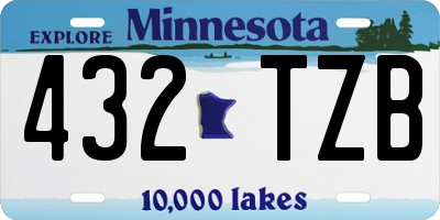 MN license plate 432TZB