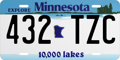 MN license plate 432TZC