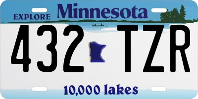 MN license plate 432TZR