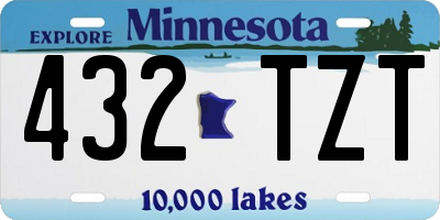 MN license plate 432TZT