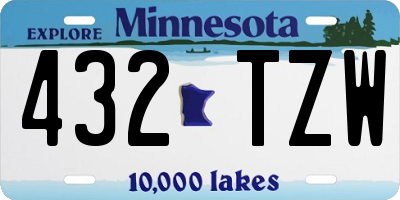MN license plate 432TZW