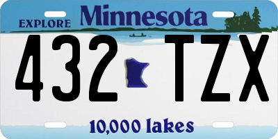 MN license plate 432TZX