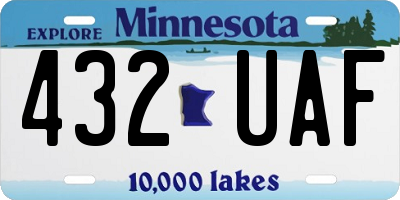 MN license plate 432UAF