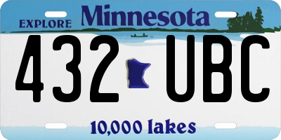 MN license plate 432UBC