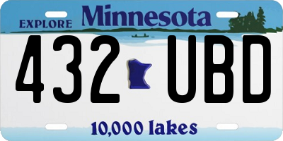 MN license plate 432UBD