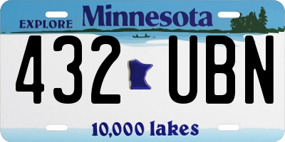 MN license plate 432UBN
