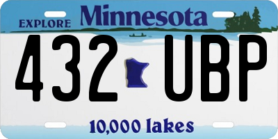 MN license plate 432UBP