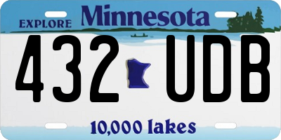 MN license plate 432UDB
