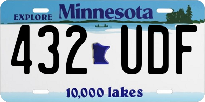 MN license plate 432UDF
