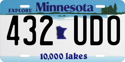 MN license plate 432UDO