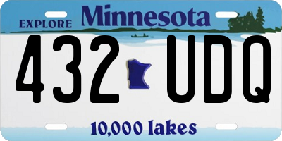 MN license plate 432UDQ