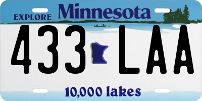 MN license plate 433LAA