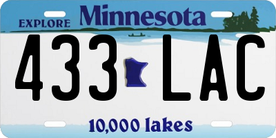 MN license plate 433LAC