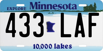 MN license plate 433LAF