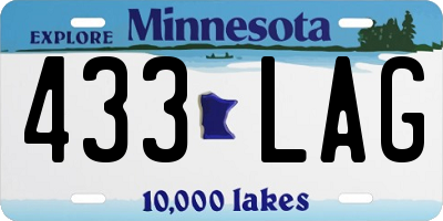 MN license plate 433LAG