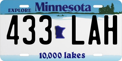 MN license plate 433LAH