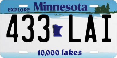 MN license plate 433LAI