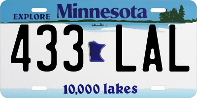 MN license plate 433LAL