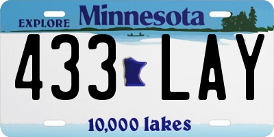 MN license plate 433LAY