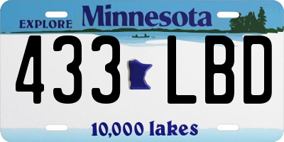 MN license plate 433LBD