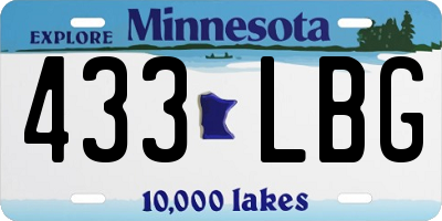 MN license plate 433LBG
