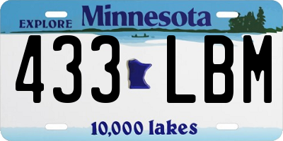 MN license plate 433LBM