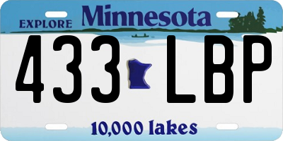 MN license plate 433LBP