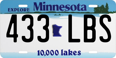 MN license plate 433LBS