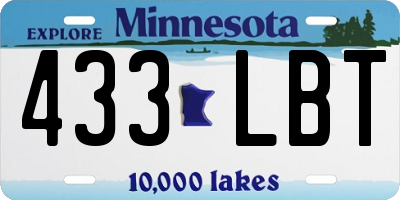 MN license plate 433LBT