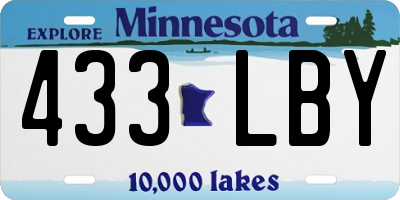 MN license plate 433LBY