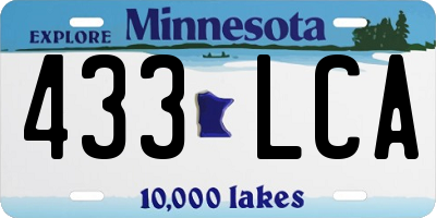 MN license plate 433LCA
