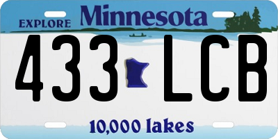 MN license plate 433LCB
