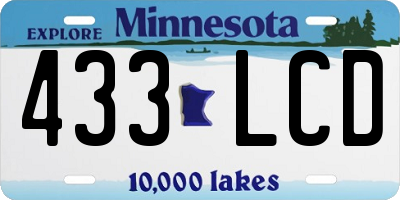 MN license plate 433LCD