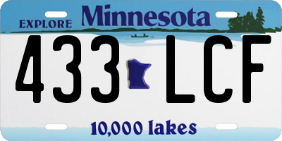 MN license plate 433LCF