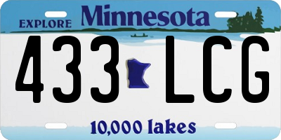 MN license plate 433LCG