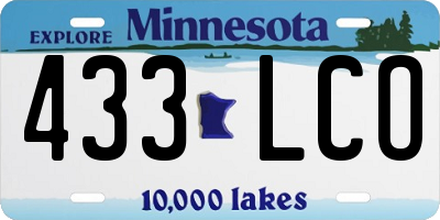 MN license plate 433LCO