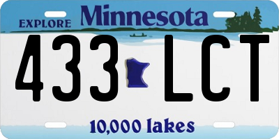 MN license plate 433LCT
