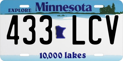 MN license plate 433LCV