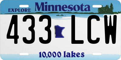 MN license plate 433LCW