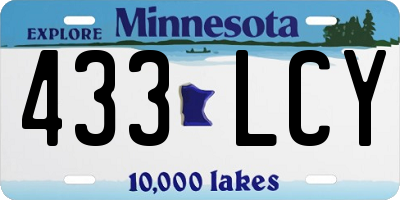 MN license plate 433LCY