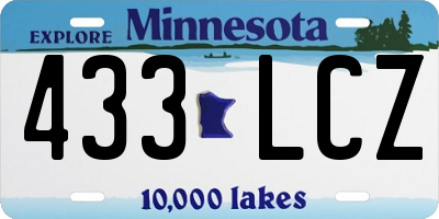 MN license plate 433LCZ