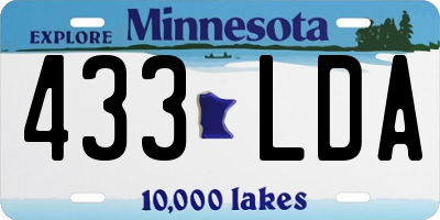MN license plate 433LDA