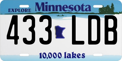 MN license plate 433LDB