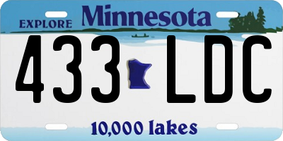 MN license plate 433LDC