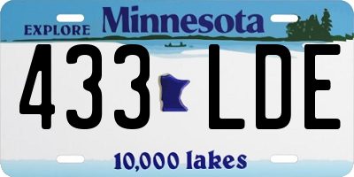 MN license plate 433LDE