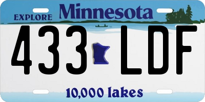 MN license plate 433LDF