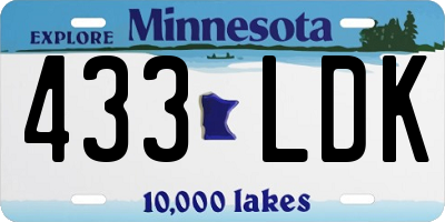 MN license plate 433LDK