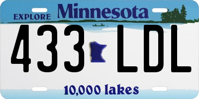 MN license plate 433LDL